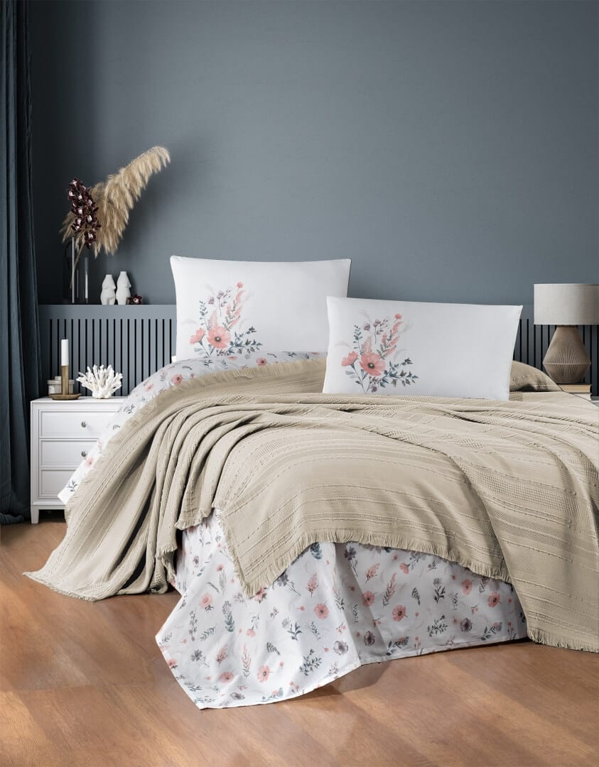 Постільна білизна з пледом First Choice Ranforce Sole Pique 220 х 240 Cappuccino купити Постільна білизна з пледом First Choice Ranforce Sole Pique 220 х 240 Cappuccino - Зображення 1