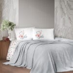 Постільна білизна з пледом First Choice Ranforce Sole Pique 220 х 240 Grey