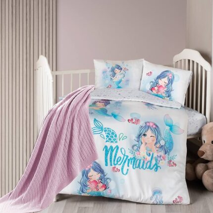Постільна білизна для новонароджених з пледом First Choice Baby Digital Satin Nirvana 100х150 см. Mermaid