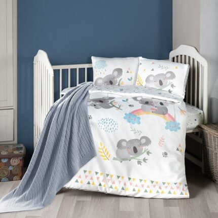 Постільна білизна для новонароджених з пледом First Choice Baby Digital Satin Nirvana 100х150 см. Koala