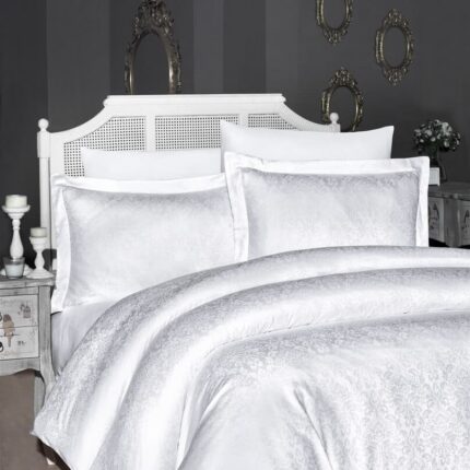 Постільна білизна First Choice Jacquard Satin 160 х 220 см Misra White