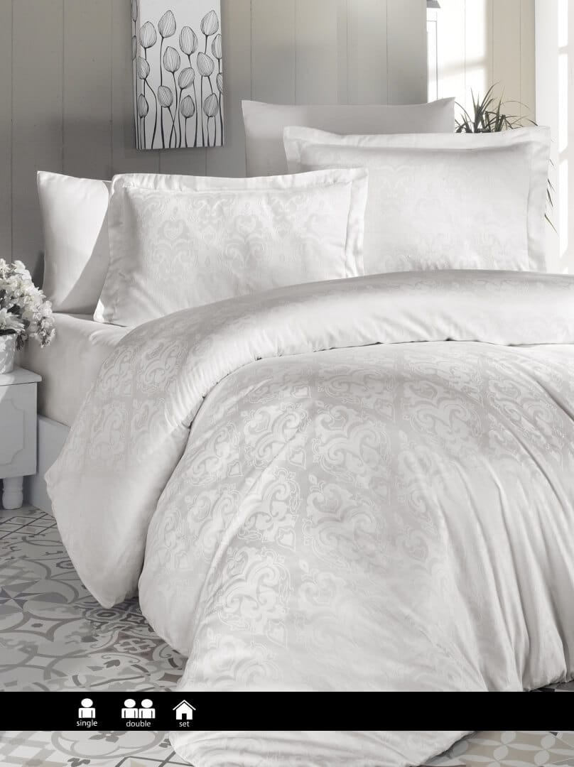 Постільна білизна First Choice Jacquard Satin 160 х 220 сімейний см Sofya Cream купити Постільна білизна First Choice Jacquard Satin 160 х 220 см Sofya Cream — изображение 1