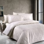 Постільна білизна First Choice Jacquard Satin  200 х 220 см Sofya Champagne
