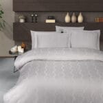 Постільна білизна First Choice Jacquard Satin  160 х 220 сімейний см Norel Latte