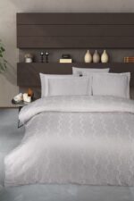Постільна білизна First Choice Jacquard Satin  160 х 220 сімейний см Norel Latte