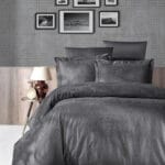 Постільна білизна First Choice Jacquard Satin DARK 160 х 220 сімейний см Tecna Anthracite
