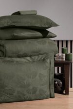 Постільна білизна First Choice Jacquard Satin DARK 200 х 220 см Nichol Dark Green — изображение 2