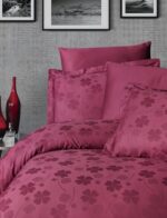 Постільна білизна First Choice Jacquard Satin DARK 160 х 220 сімейний см Clover Dark Red — изображение 2