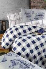 Постільна білизна First Choice Ranforce 200 х 220 см Edmon Navy Blue - Зображення 2