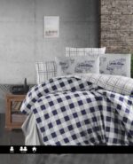 Постільна білизна First Choice Ranforce 200 х 220 см Edmon Navy Blue