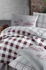 Постільна білизна First Choice Ranforce 200 х 220 см Edmon Dark Red - Зображення 2