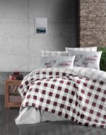 Постільна білизна First Choice Ranforce 200 х 220 см Edmon Dark Red