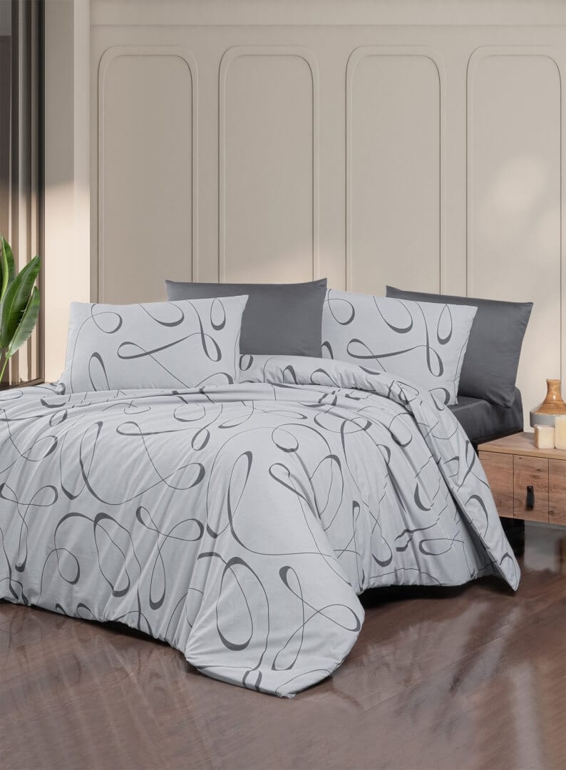 Постільна білизна First Choice Ranforce 160x220 сімейний Alfeo Anthracite купити Постільна білизна First Choice Ranforce 200 х 220 см Alfeo Anthracite - Зображення 1