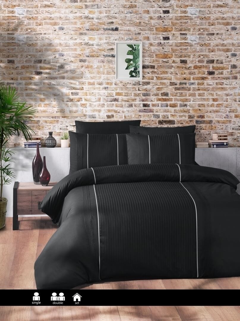 Постільна білизна First Choice Ranforce Deluxe DARK 200 х 220 см Elegant Black купити Постільна білизна First Choice Ranforce Deluxe DARK 200 х 220 см Elegant Black - Зображення 1