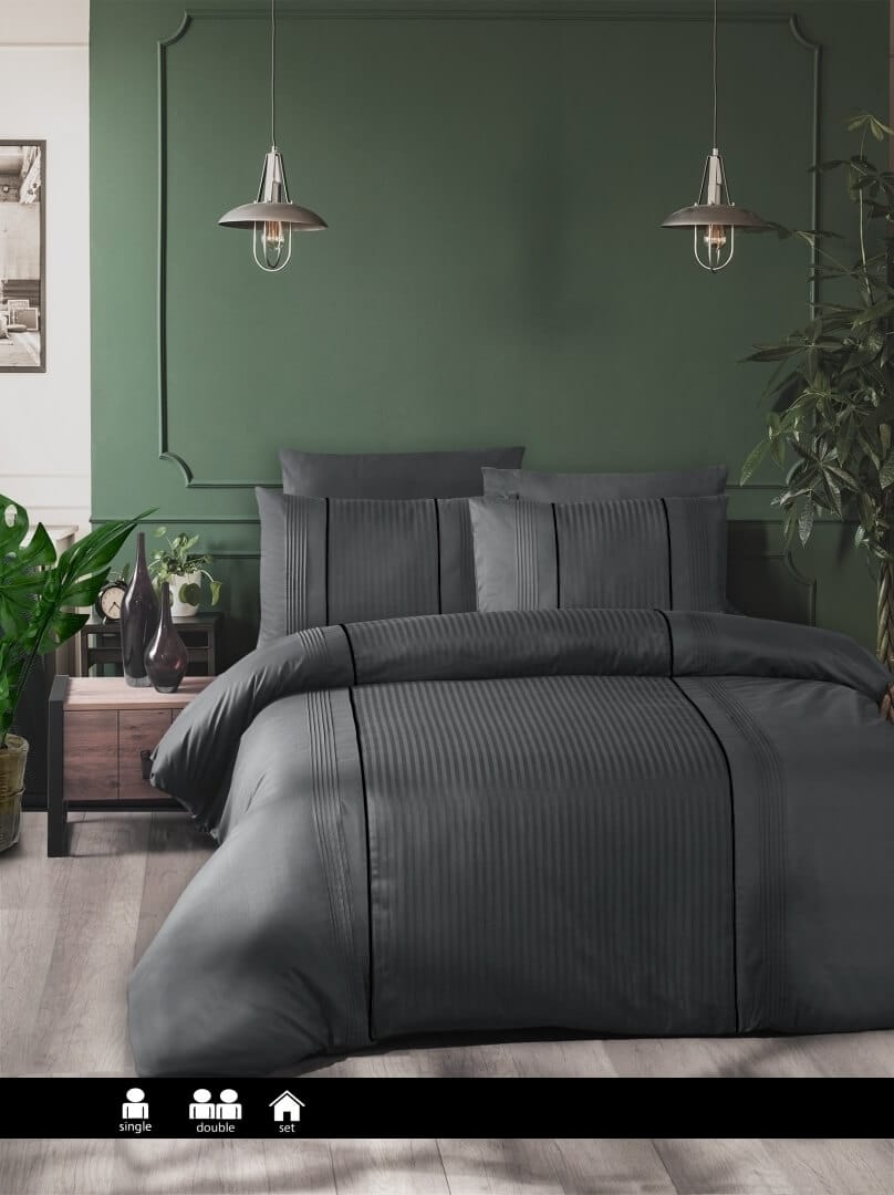 Постільна білизна First Choice Ranforce Deluxe DARK 200 х 220 см Elegant Anthracite купити Постільна білизна First Choice Ranforce Deluxe DARK 200 х 220 см Elegant Anthracite — изображение 1