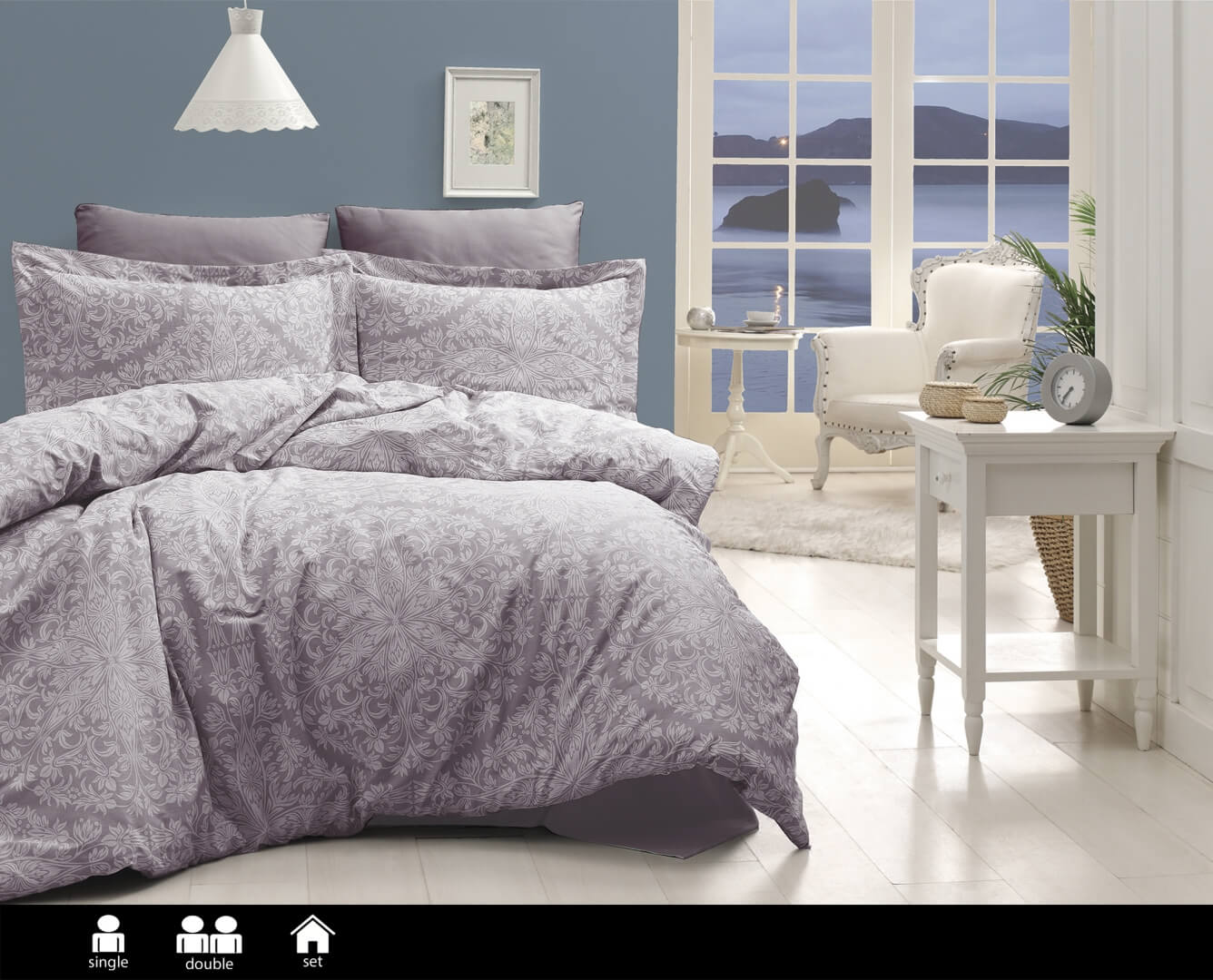 Постільна білизна First Choice Cotton Satin 160х220 сімейний Vanessa Lavender купити Постільна білизна First Choice Cotton Satin 160 х 220 см Vanessa Lavender - Зображення 1