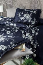 Постільна білизна First Choice Cotton Satin 160х220 сімейний Arya Navy Blue — изображение 2