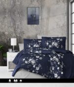 Постільна білизна First Choice Cotton Satin 160х220 сімейний Arya Navy Blue