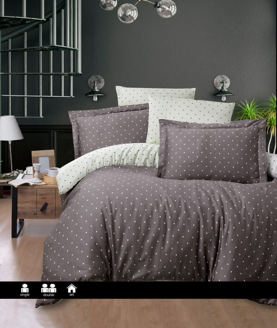 Постільна білизна First Choice Cotton Satin 160х220 сімейний Point Brown купити Постільна білизна First Choice Cotton Satin 160 х 220 см Point Brown - Зображення 1