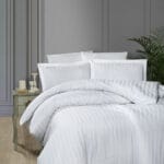 Постільна білизна First Choice Cotton Satin  200 х 220 см Broad Line White