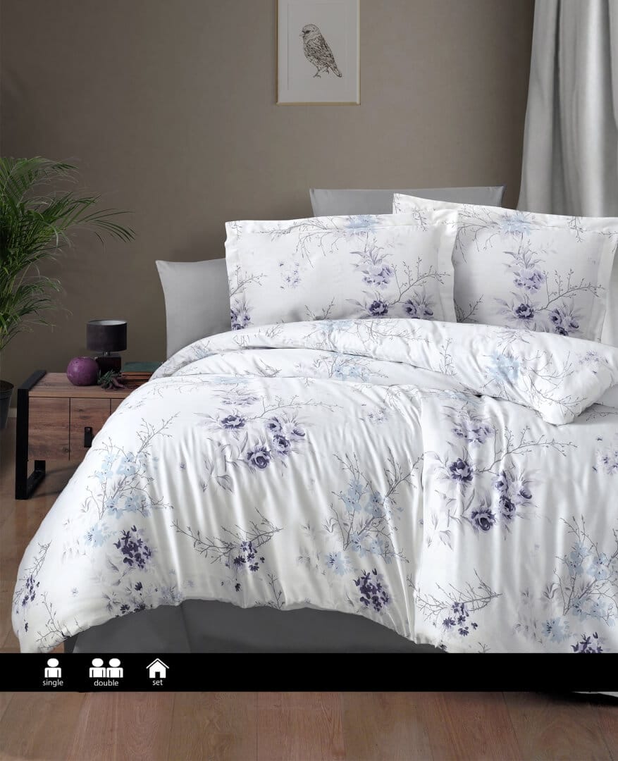 Постільна білизна First Choice Cotton Satin 160х220 сімейний Leena Lilac купити Постільна білизна First Choice Cotton Satin 160х220 сімейний Leena Lilac - Зображення 1