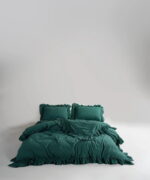 Постільна білизна Limasso Stonewashed Exclusive Ranforce 160 х 220 см сімейний Dark Green купити онлайн по вигідній ціні