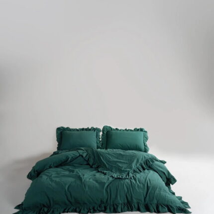 Постільна білизна Limasso Stonewashed Exclusive Ranforce 160 х 220 см сімейний Dark Green купити онлайн по вигідній ціні