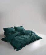Постільна білизна Limasso Stonewashed Exclusive Ranforce 200 х 220 см Dark Green — изображение 5
