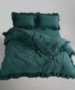 Постільна білизна Limasso Stonewashed Exclusive Ranforce 200 х 220 см Dark Green — изображение 4