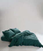 Постільна білизна Limasso Stonewashed Exclusive Ranforce 200 х 220 см Dark Green — изображение 3