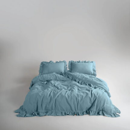 Постільна білизна Limasso Stonewashed Exclusive Ranforce 160 х 220 см сімейний Mineral Blue купити онлайн по вигідній ціні