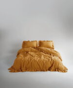 Постільна білизна Limasso Stonewashed Exclusive Ranforce 160 х 220 см сімейний Mustard купити онлайн по вигідній ціні