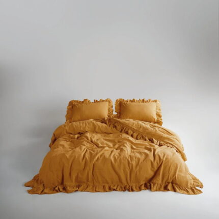 Постільна білизна Limasso Stonewashed Exclusive Ranforce 160 х 220 см сімейний Mustard купити онлайн по вигідній ціні