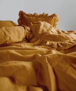 Постільна білизна Limasso Stonewashed Exclusive Ranforce 200 х 220 см Mustard - Зображення 3