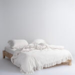 Постільна білизна Limasso Stonewashed Exclusive Ranforse 200 х 220 см Leila Snow White варена бавовна купити. Виробник Туреччина