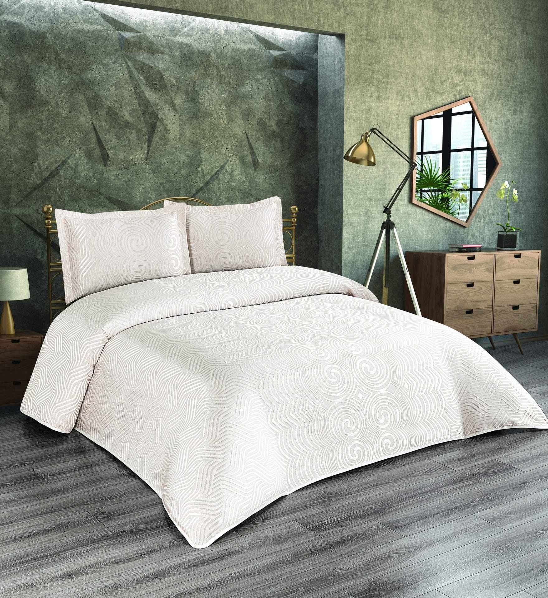 NIDA-krem Покривало з наволочками Modabox 240 x 260 см Nida Krem