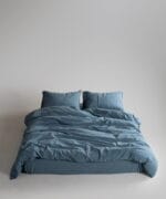 Постільна білизна Limasso Stonewashed Ranforse 160 х 220 см сімейний Akdeniz Mavisi