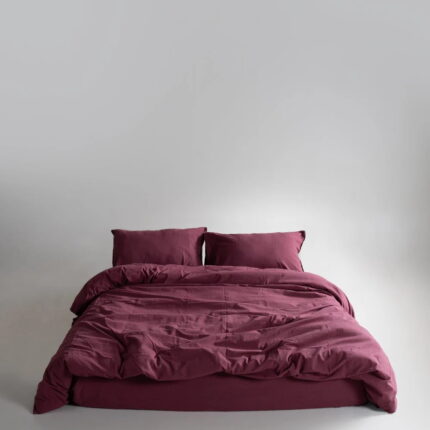 Постільна білизна Limasso Stonewashed Ranforse 160 х 220 см сімейний Ruspberry