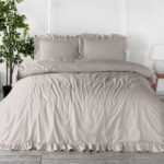 Постільна білизна Limasso Stonewashed Exclusive Ranforce 160 х 220 см сімейний Natural Krem купити онлайн по вигідній ціні