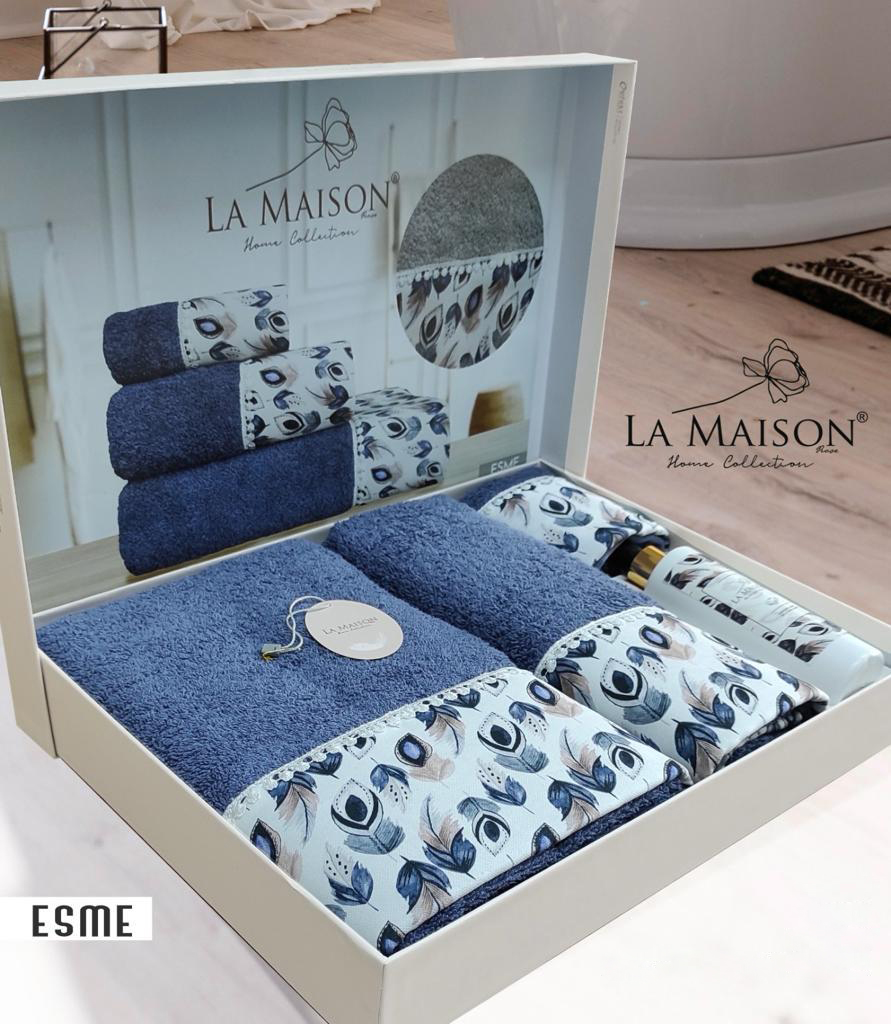 La-Maison-Esme-2 Подарунковий набір рушників La Maison Esme Mavi з ароматом