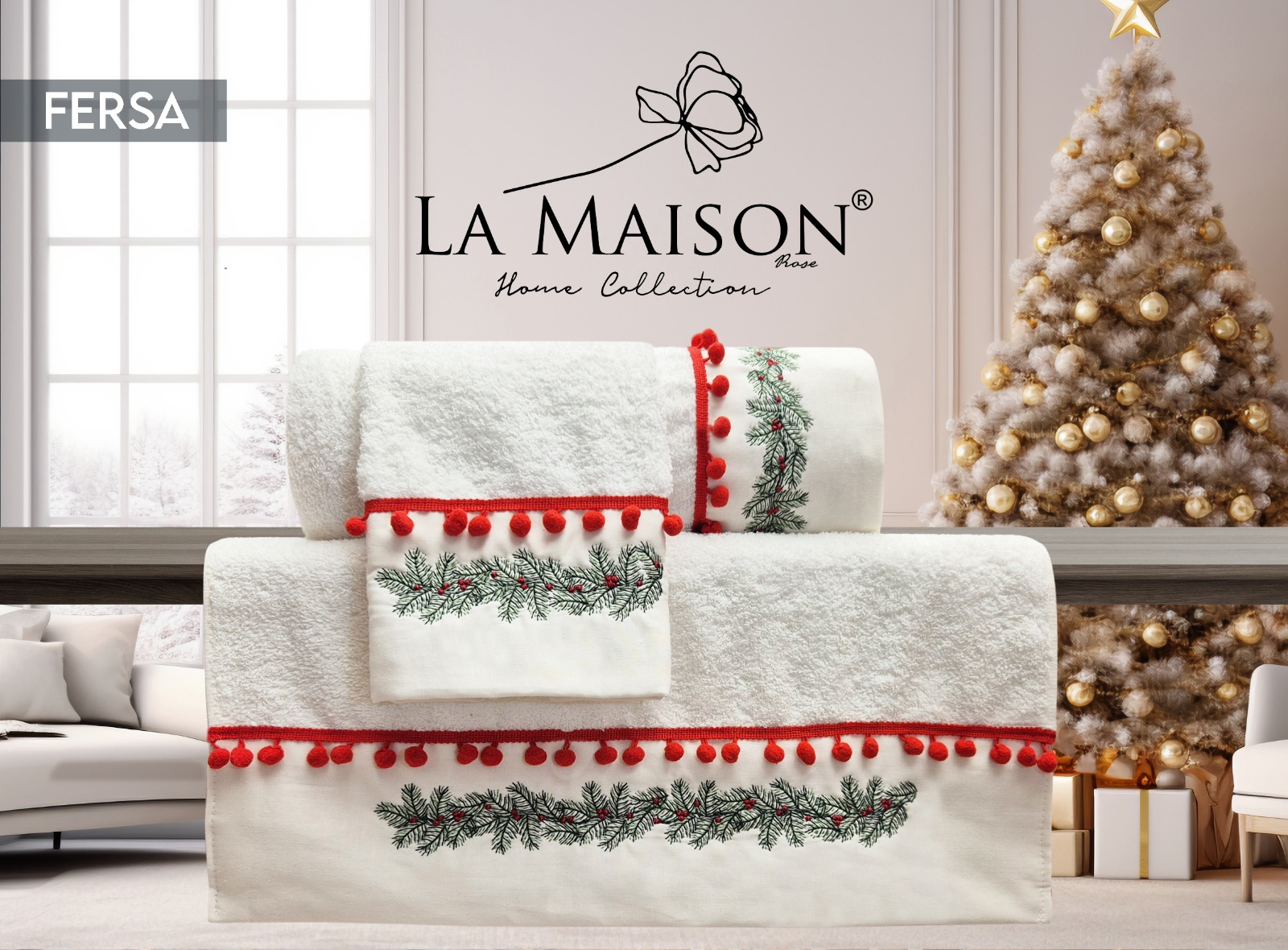 La-Maison-Fersa-1 Подарунковий новорічний набір рушників La Maison Fersa