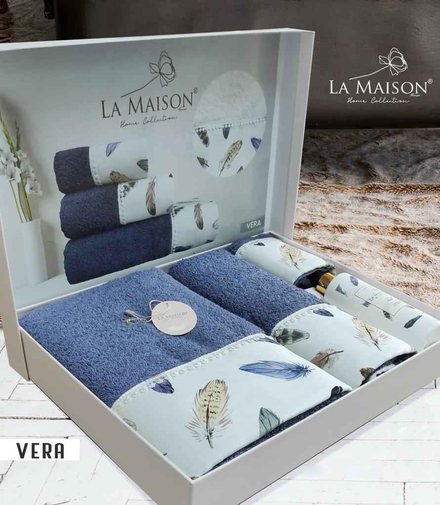 La-Maison-Vera-2 Подарунковий набір рушників La Maison Vera Mavi з ароматом