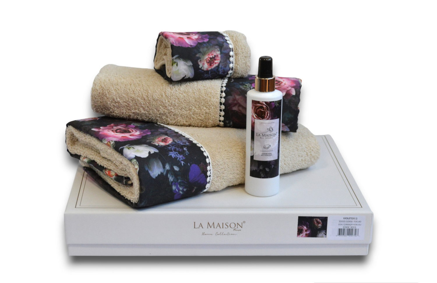 La-Maison-Violet-Bej-6-1 Подарунковий набір рушників La Maison Violet Bej з ароматом