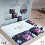 Подарунковий набір рушників La Maison Violet Ekru з ароматом