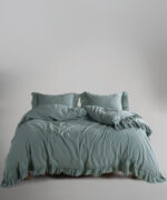 Постільна білизна Limasso Stonewashed Francesca 200 х 220 см Natural Green купити в Україні.