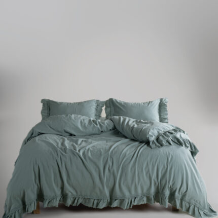 Постільна білизна Limasso Stonewashed Francesca 200 х 220 см Natural Green купити в Україні.