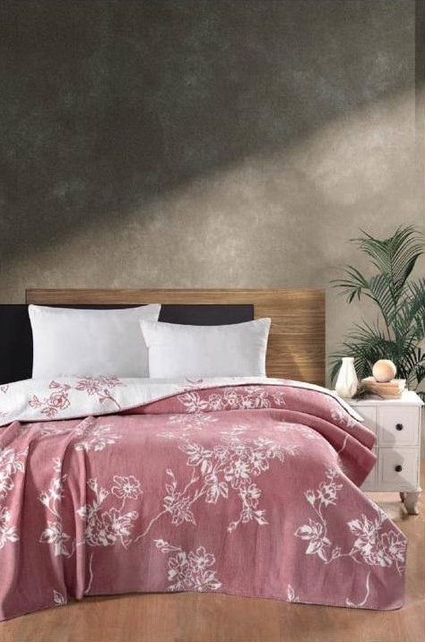 Бавовняний плед-покривало Vefa Rosa 200x220 Бавовняний плед-покривало Vefa Rosa 200x220