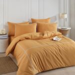 Постільна білизна Turkiz Ranforse Prima 200 х 220 см Carven Mustard