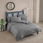 Постільна білизна Turkiz Ranforse Prima 200 х 220 см Carven Grey