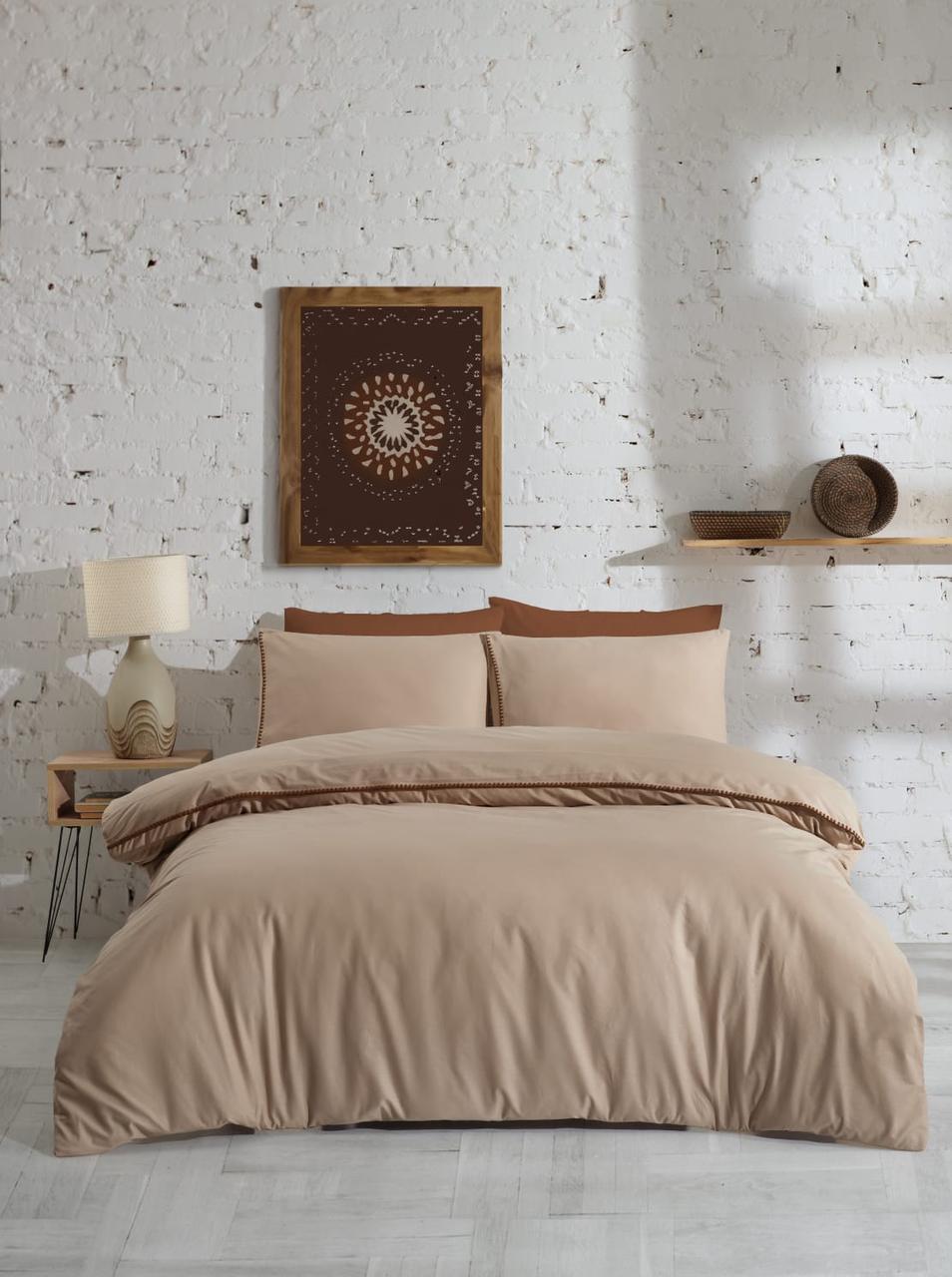 Постільна білизна Turkiz Ranforse Prima 200 х 220 см San Marino Dark Beige Постільна білизна Turkiz Ranforse Prima 200 х 220 см San Marino Dark Beige